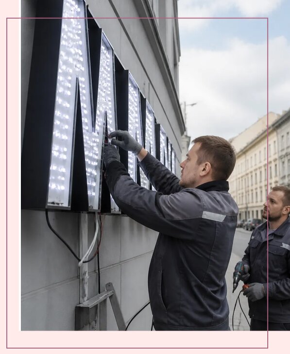 Изготовление и монтаж светодиодных LED вывесок в Чусовой