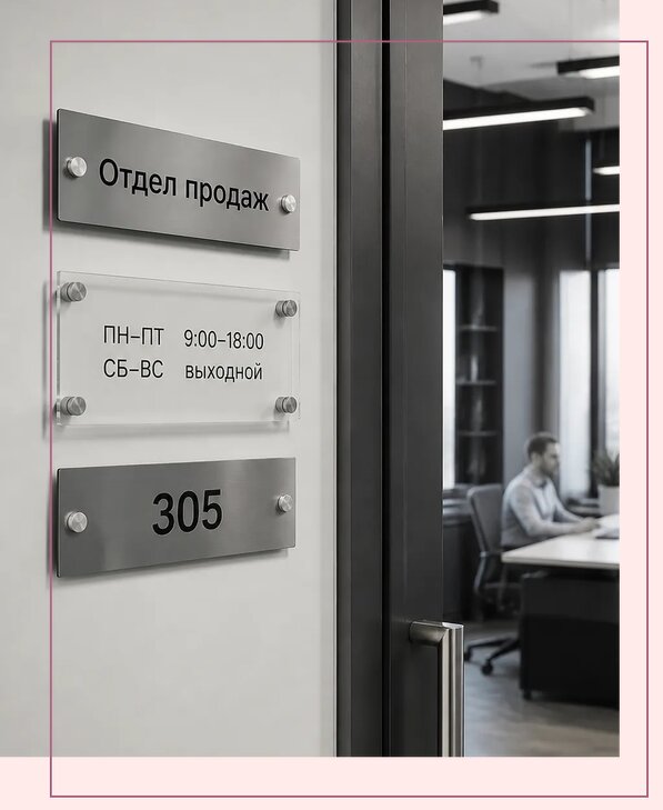 Офисные таблички на дверь в Чусовой по цене от 5120 р. | Аванза-Чсв